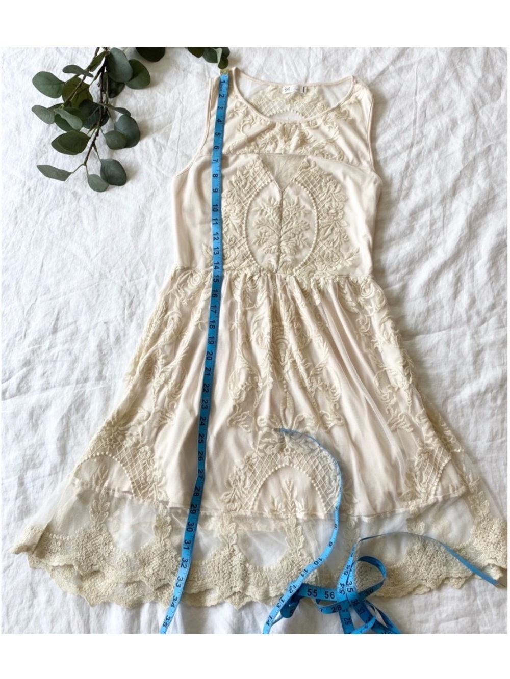 Gentle Fawn Cream Embroidered Sleeveless Dress - Picture 5 of 13